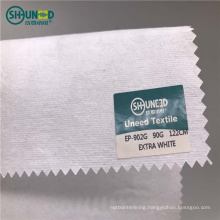 China hot sell tearaway backing paper for embroidery dress/100% cotton nonwoven interlining backing fabric for garment